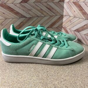 Men’s size 11, mint green campus Adidas sneakers